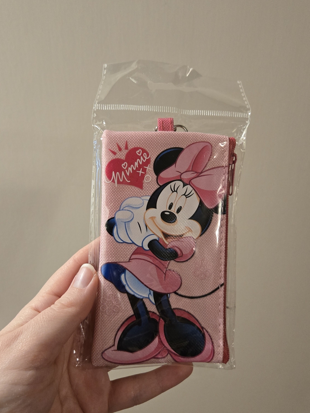 Disney Minnie Mouse Pink Pouch with Lanyard